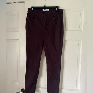 Burgundy skinny jeans